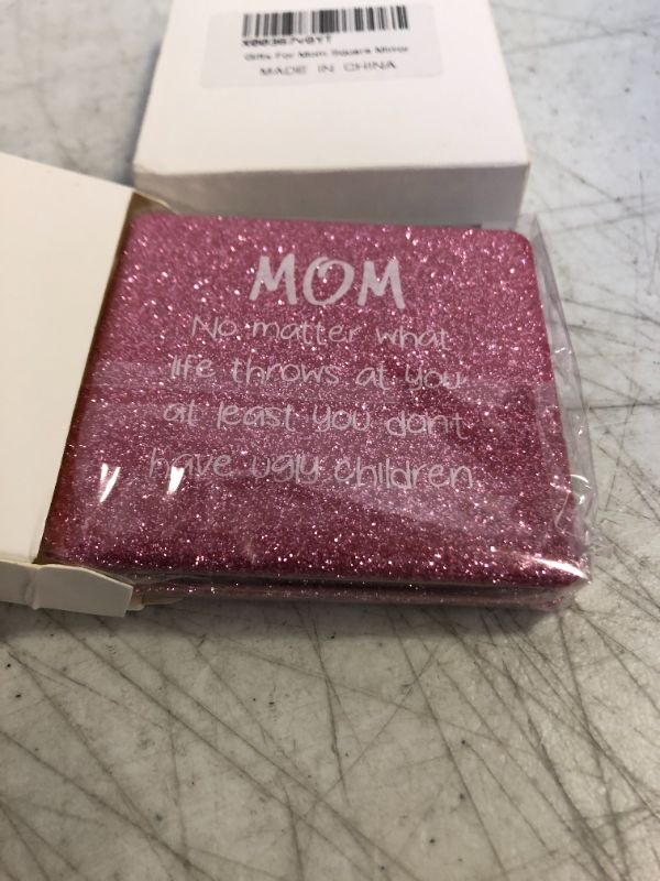 Photo 3 of 2CT Mothers Day Mom Gifts Mirror, Compact Makeup Mirror Unique Gift for Mothers Day, Pink Glitter PU 1X/2X Magnification, Ultra Portable Pocket for Purses?Pink Square?