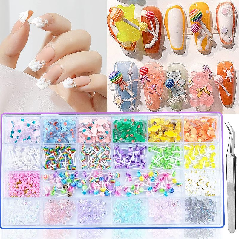 Photo 1 of 480PCS 3D CANDY BEAR RABBIT NAIL CHARMS