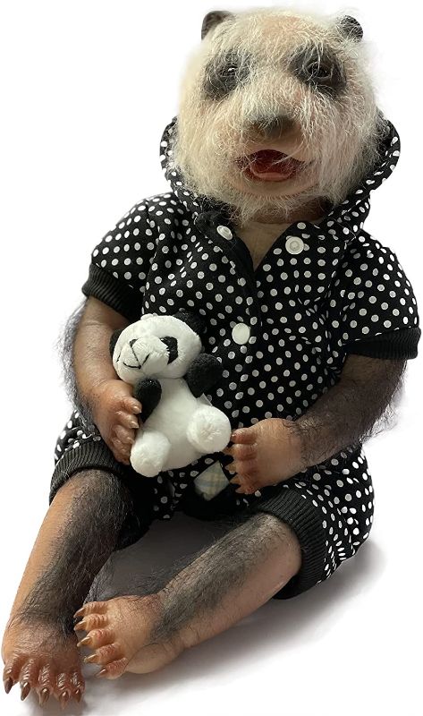 Photo 1 of Adolly Gallery 20 inch Lifelike Baby Panda Doll, Gentle Touch Realistic Reborn Animal Doll Designed by Artist, Weighted Body Soft Silicone Handmade Newborn Doll Feel Real
