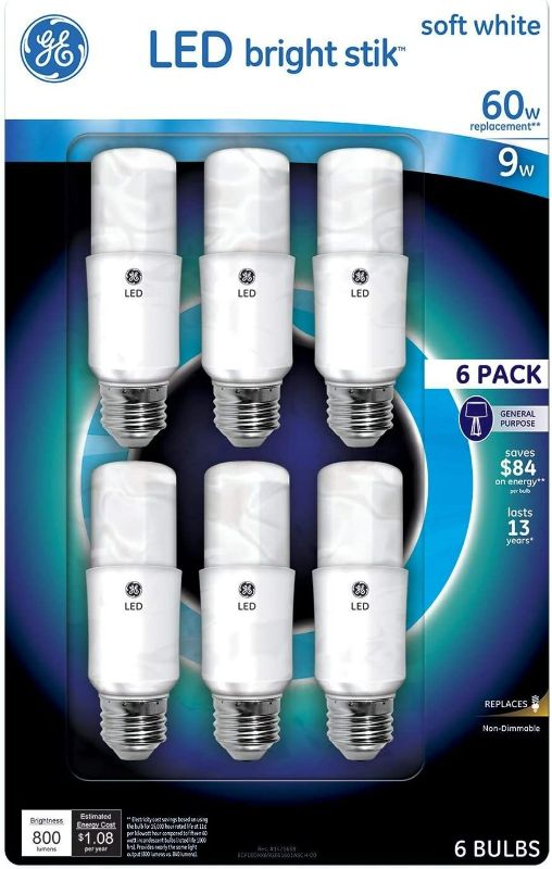 Photo 1 of GE Bright Stik 9 Watt Non-Dimmable 2700K LED Bulb