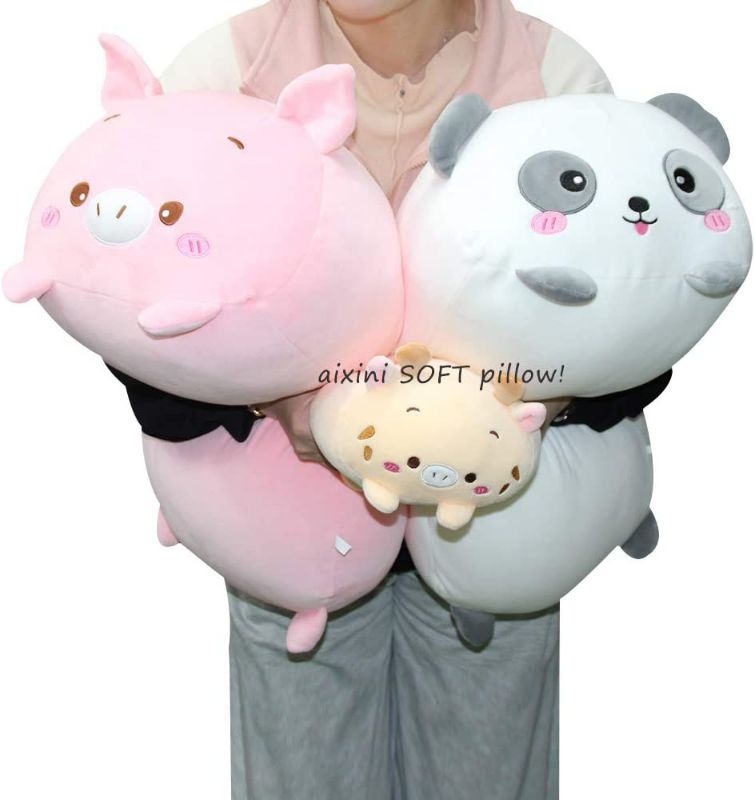 Photo 3 of AIXINI 23.6 inch Cute Panda Plush Stuffed Animal Cylindrical Body Pillow,Super Soft Cartoon Hugging Toy Gifts for Bedding, Kids Sleeping Kawaii Pillow
