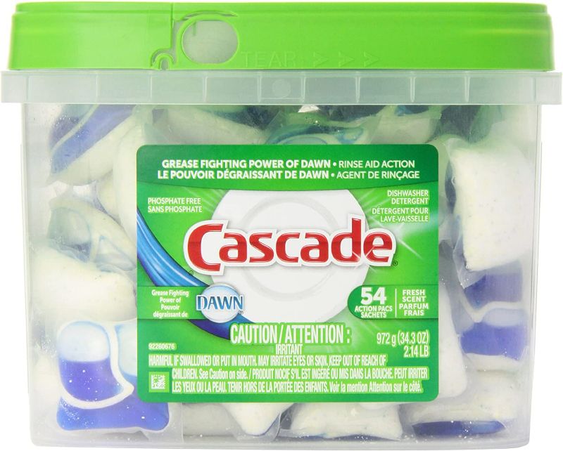 Photo 1 of Cascade Action pacs Fresh Scent Dishwasher Detergent,  count, 29.3 oz