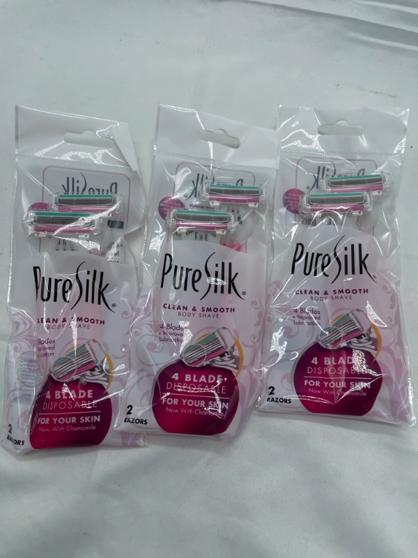 Photo 1 of 6 pure silk razors 4 blade disposables new
