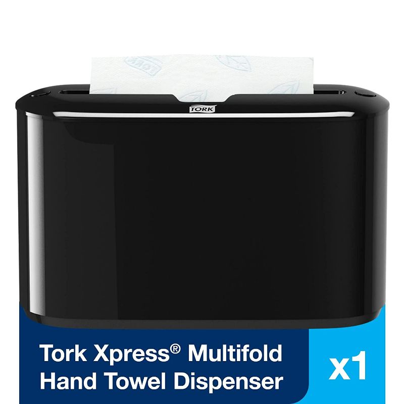 Photo 2 of Tork Xpress Countertop Multifold Hand Towel Dispenser, Black, H2/H23, One-at-a-Time dispensing, Elevation Design - 302028