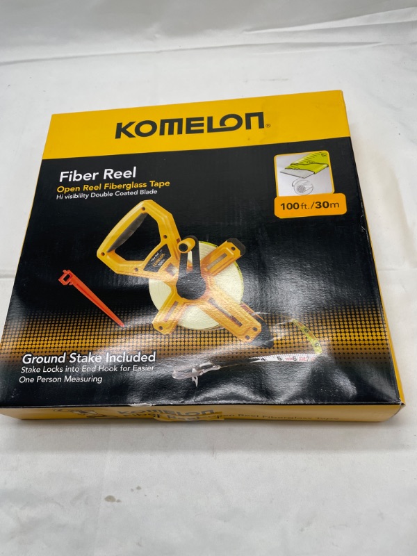 Photo 3 of Komelon 6611IM Feet/Inches and Metric Fiber Tape Reel with Double Nylon Coated Fiberglass Blade, 100-Feet-30M by 1/2-Inch