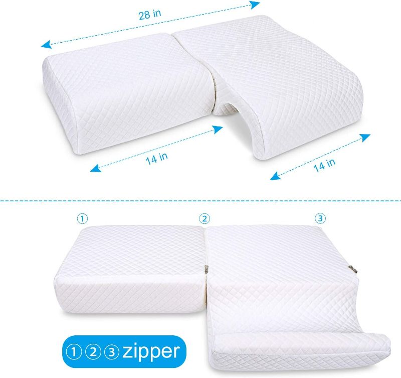 Photo 2 of HOMCA Memory Foam Pillow for Couples, Adjustable Cube Cuddle Pillow Anti Pressure Arm Pillow for Back Sleepeer and Side Sleepers