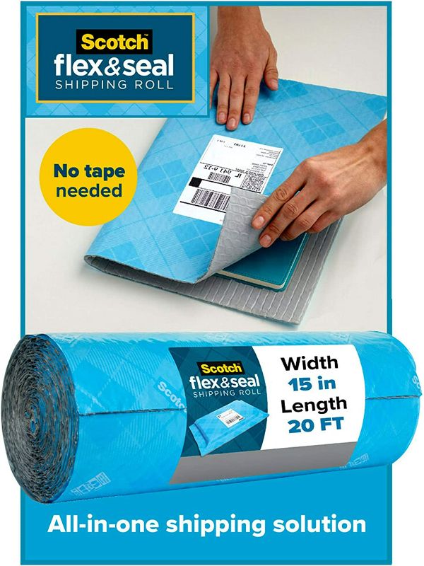 Photo 3 of Scotch Flex and Seal Shipping Roll, 20 Ft x 15 in, Just Ship It, No Boxes, No Tape, Easy Packaging Alternative to Poly Mailers, Shipping Bags, Bubble Mailers, Padded Envelopes, Boxes (FS-1520)
