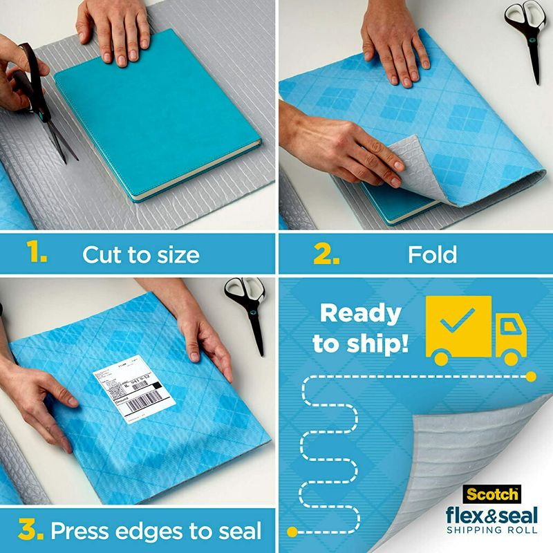 Photo 1 of Scotch Flex and Seal Shipping Roll, 20 Ft x 15 in, Just Ship It, No Boxes, No Tape, Easy Packaging Alternative to Poly Mailers, Shipping Bags, Bubble Mailers, Padded Envelopes, Boxes (FS-1520)
