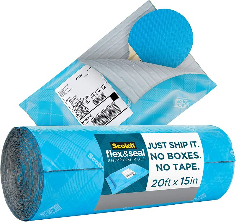 Photo 2 of Scotch Flex and Seal Shipping Roll, 20 Ft x 15 in, Just Ship It, No Boxes, No Tape, Easy Packaging Alternative to Poly Mailers, Shipping Bags, Bubble Mailers, Padded Envelopes, Boxes (FS-1520)
