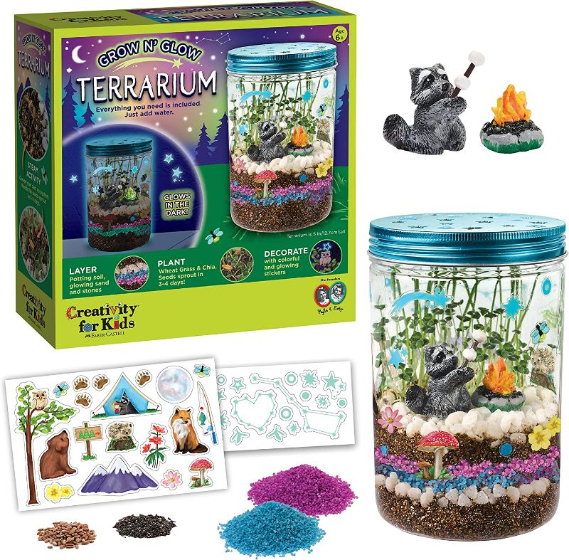 Photo 1 of Creativity for Kids Grow 'N Glow Terrarium Kit for Kids - Science Activities for Kids Ages 5-8+, Kids Craft Kits and Creative Gifts for Kids
