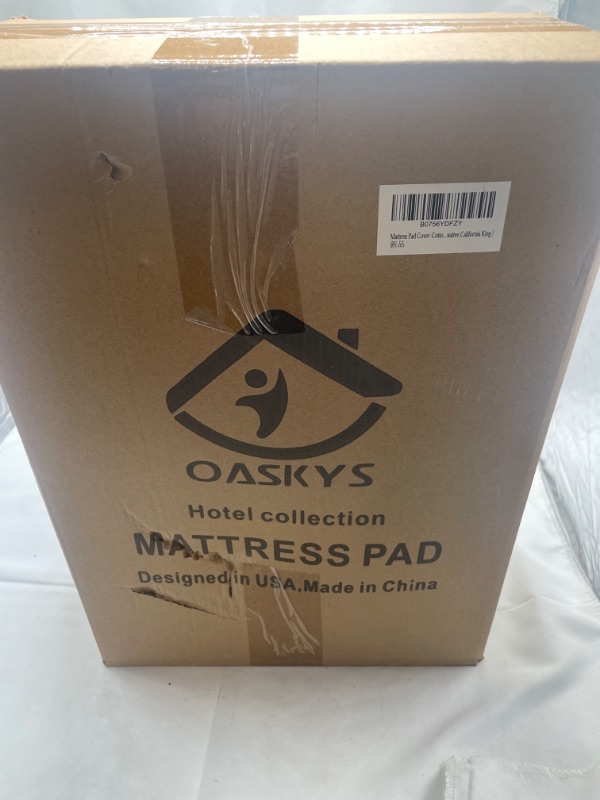 Photo 2 of oaskys Cal King Mattress Pad Cover Cooling Mattress Topper Pillow Top with Down Alternative Fill (8-21”Fitted Deep Pocket California King Size) California King White