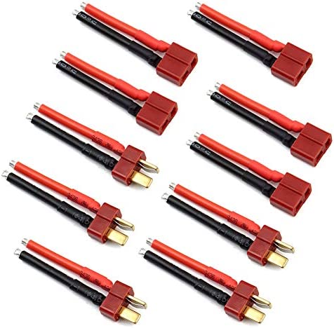 Photo 1 of 5 Pairs T Plug Connector Female and Male Deans with 14AWG Silicon Wire for RC Lipo Battery Cable Drone
