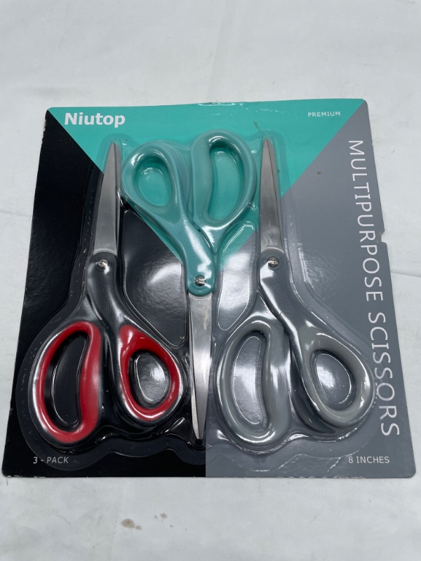 Photo 2 of Scissors, Niutop 8" All Purpose Scissors Heavy Duty Ergonomic Comfort Grip Craft Shears Sharp Scissors for Office Home Household Sewing High/Middle School Students Teacher Art Craft DIY Supplies
