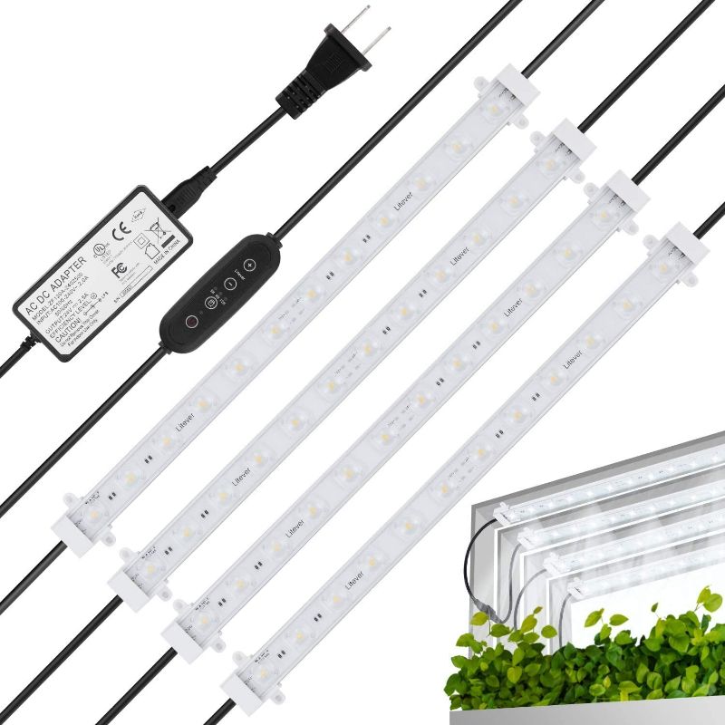 Photo 1 of Litever Grow LED Light Strip Kits for Plants, 45W, Full Spectrum White Grow Lights, Easy Installation. Good for Indoor Plant Grow Shelf, Greenhouse, Grow Cabinets
