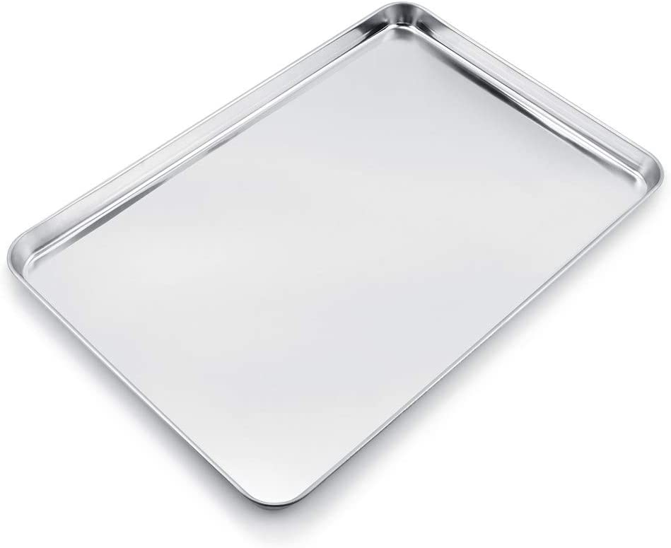Photo 1 of  Baking Sheet Stainless Steel Baking Tray Cookie Sheet Oven Pan Rectangle Size 26 x 18 inches, Non Toxic & Healthy