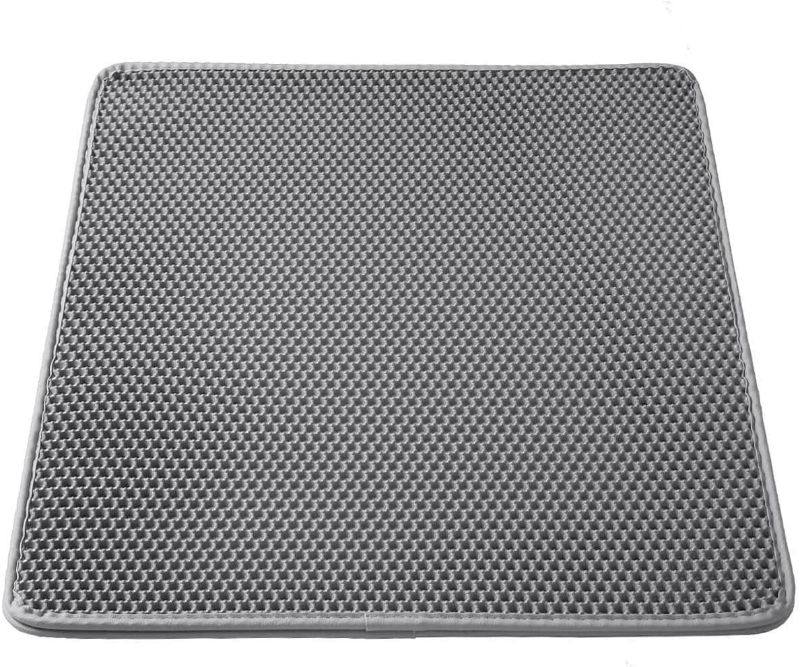 Photo 1 of WePet Cat Litter Mat, Kitty Litter Trapping Mat, Honeycomb Double Layer Mats, No Phthalate, Urine Waterproof, Easy Clean, Scatter Control, Catcher Litter Tray Box Rug Carpet Length 45" x Width 35" x Height 0.5" Inch