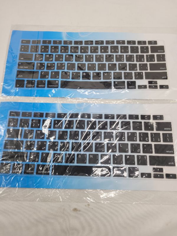 Photo 4 of Arabic Language Silicone Keyboard Cover Skin Protector Compatible 2020 Release MacBook Air 13 inch with Touch ID Model A2179 (not fit 2015-2019 Versions MacBook Air 13 A1369 A1466 A1932) (2PACK)