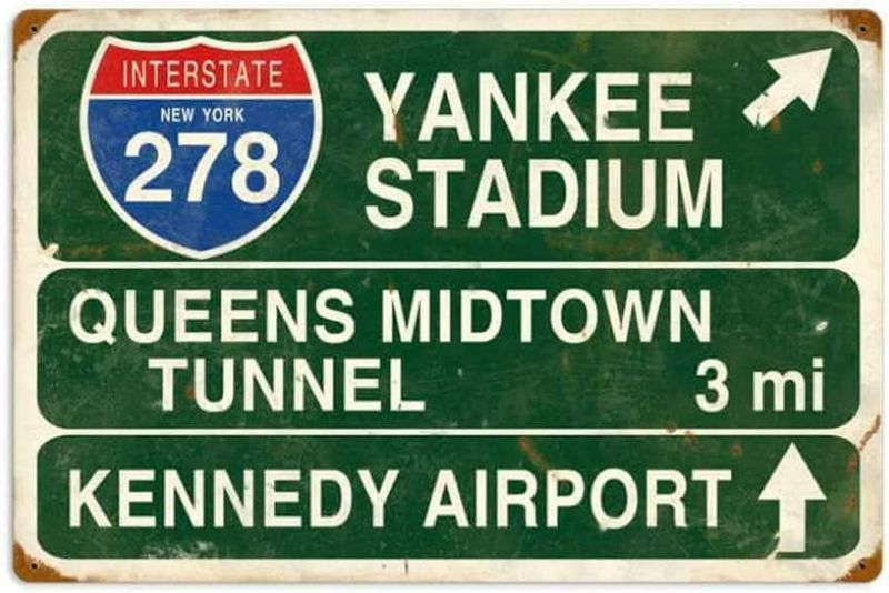 Photo 1 of  Yankee Vintage Retro Rustic Stadium Metal Tin Sign 12 x 8 Inches Pub Store Wall Deco Art (2 COUNT)