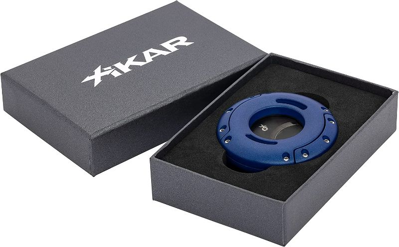 Photo 1 of Xikar XO Double Guillotine Cutter, Dual Stainless Steel Blades, 64 RG, Blue
