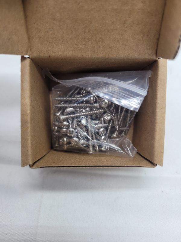 Photo 3 of #4 x 1" Phillips Pan Head Self Tapping Screws Sheet Metal Wood Screws, Stainless Steel 18-8 (304), 100 PCS

