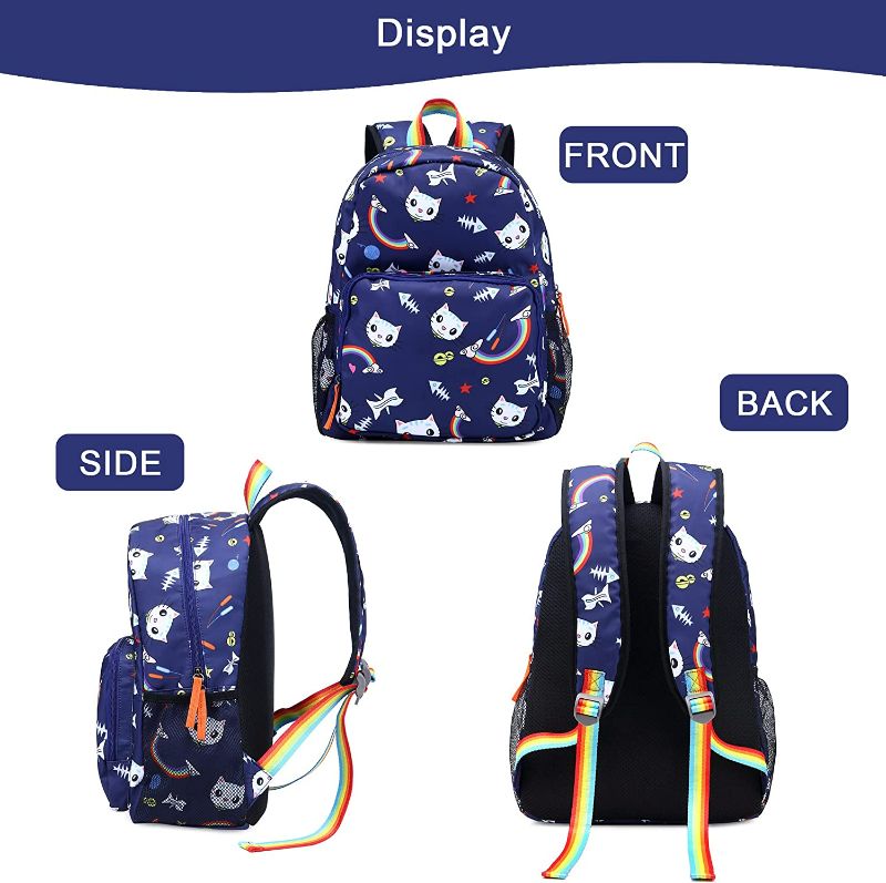 Photo 3 of  Kemy's Toddler Backpack for Girls Boys, Water Resistant Preschool Kids Backpacks, Cute Lightweight Girls Backpack?Blue Cat?