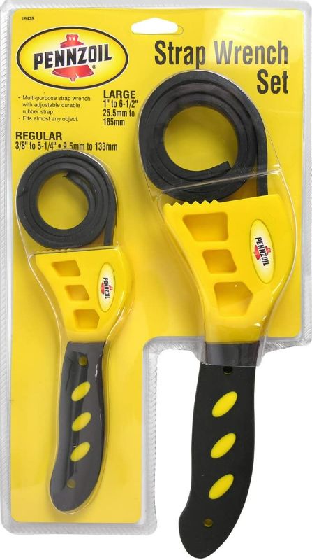 Photo 1 of Pennzoil 19425 3/8" to 5-1/4" and 1" to 6-1/2" Wrench for Pennzoil Strap Oil Filter, (Set of 2)
