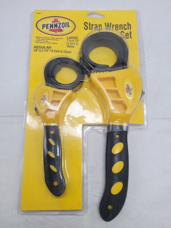 Photo 2 of Pennzoil 19425 3/8" to 5-1/4" and 1" to 6-1/2" Wrench for Pennzoil Strap Oil Filter, (Set of 2)