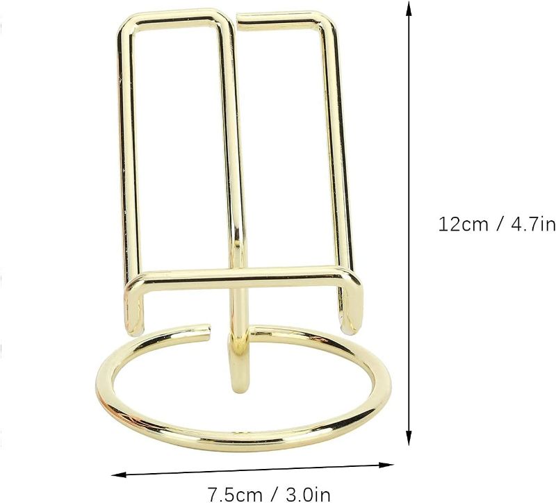 Photo 2 of 4pcs Phone Tablet Stand, Metal Phone Stand for Desk Gold Phone Holder Stand Desktop Mobile Phone Holder Pink Cell Phone Stand with Round Dock for Desk
