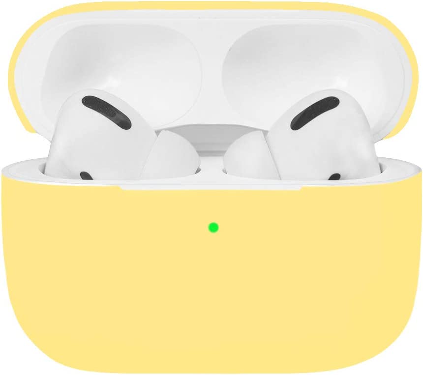 Photo 3 of CEEPUY Case for Airpods Pro, 2 Pack Protective Soft Silicone Earbuds Cover Headphones Accessories Compatible for Apple Airpod Pro 2019[Front LED Visible],Baby Blue/Yellow