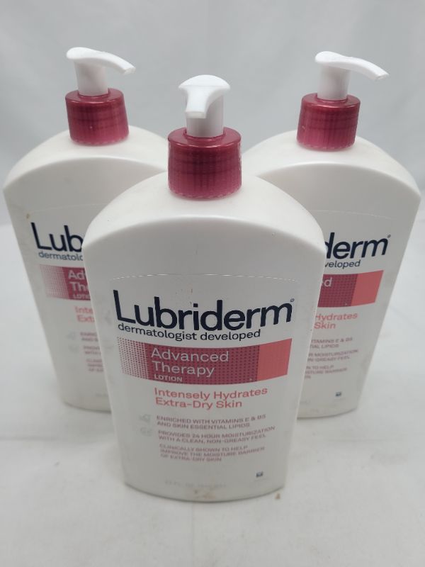Photo 2 of (3pack) Lubriderm Advanced Therapy Fragrance-Free Moisturizing Lotion With Vitamins E And Pro-Vitamin B5, Intense Hydration For Extra Dry Skin, Non-Greasy Formula, 32 fl. oz 32 Fl Oz 