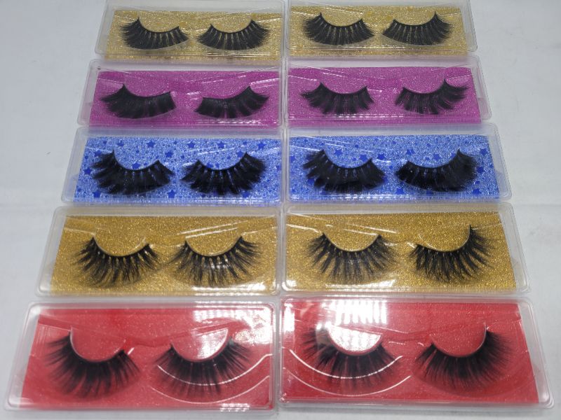 Photo 3 of 10 Pairs False Eyelashes 3D Faux Mink Lashes Natural Look Soft Handmade Lashes Pack Wholesale Multipack (16mm-21mm)