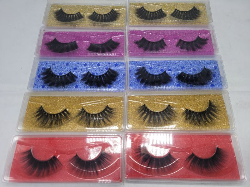 Photo 1 of 10 Pairs False Eyelashes 3D Faux Mink Lashes Natural Look Soft Handmade Lashes Pack Wholesale Multipack (16mm-21mm)
