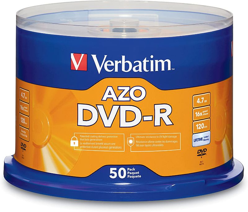Photo 1 of Verbatim Life Series 4.7GB 16X DVD-R 50 Packs Spindle Media Model
