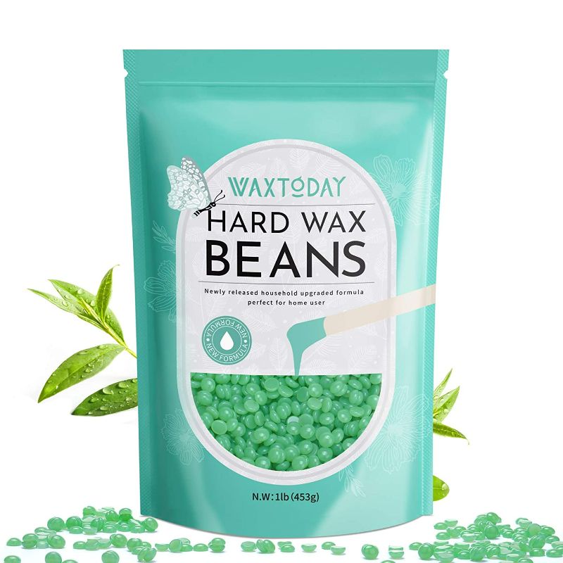 Photo 1 of (2pack) Hard Wax Beads - WAXTODAY Hair Removal Hard Wax Beans for Sensitive Skin with Tea Tree Formula(15.8 oz ) - Brazilian Waxing for Full Body, Face, Legs, Eyebrows. Perfect Refill for Any Wax Warmer