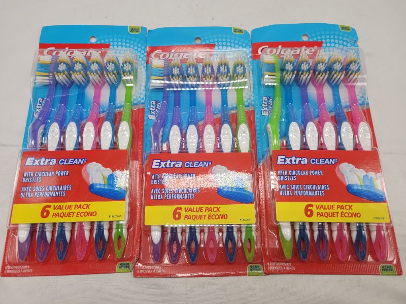 Photo 3 of (Pack of 3) Colgate Extra Clean Full Head, Medium Toothbrush, 6 Count