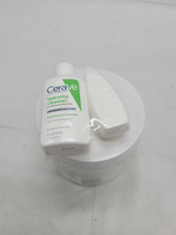 Photo 4 of CeraVe, CeraVe Moisturizing Cream with Pump, 16 Ounce with hydrating cleanser sample 1oz