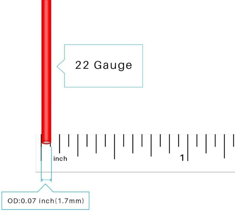 Photo 2 of (2pack) BNTECHGO 22 Gauge Silicone Wire 10 ft red and 10 ft Black Flexible 22 AWG Stranded Copper Wire
