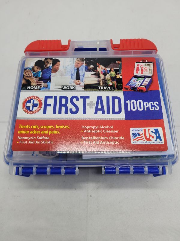 Photo 2 of Be Smart Get Prepared 100 Piece First Aid Kit: Clean, Treat, Protect Minor Cuts, Scrapes. Home, Office, Car, School, Business, Travel, Emergency, Survival, Hunting, Outdoor, Camping & Sports, FSA HSA