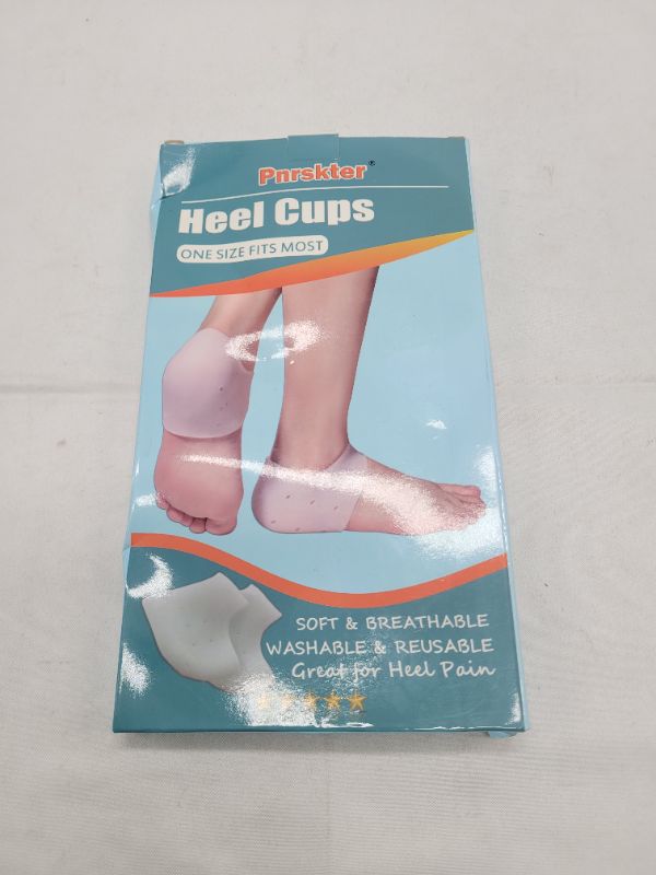 Photo 2 of Heel Cups, Plantar Fasciitis Inserts, Heel Pads Cushion (3 Pairs, FSA or HSA Eligible) Great for Heel Pain, Heal Dry Cracked Heels, Achilles Tendinitis, for Men & Women. (Gel Heel Cups) White(3 Pairs)