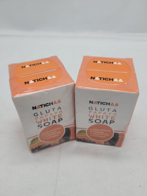 Photo 4 of (2packs of 2) Glutathione & Papaya White Soap, Natural Skin Brightening for Face & Body Exfoliating, Dark Spots, Acne Scars with Niacinamide, Coconut Oil for Silky Smooth Skin - Not Tested on Animals, 3.52 Oz (2 Packs)