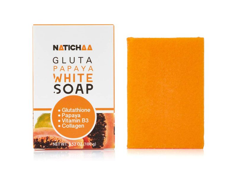 Photo 2 of (2packs of 2) Glutathione & Papaya White Soap, Natural Skin Brightening for Face & Body Exfoliating, Dark Spots, Acne Scars with Niacinamide, Coconut Oil for Silky Smooth Skin - Not Tested on Animals, 3.52 Oz (2 Packs)