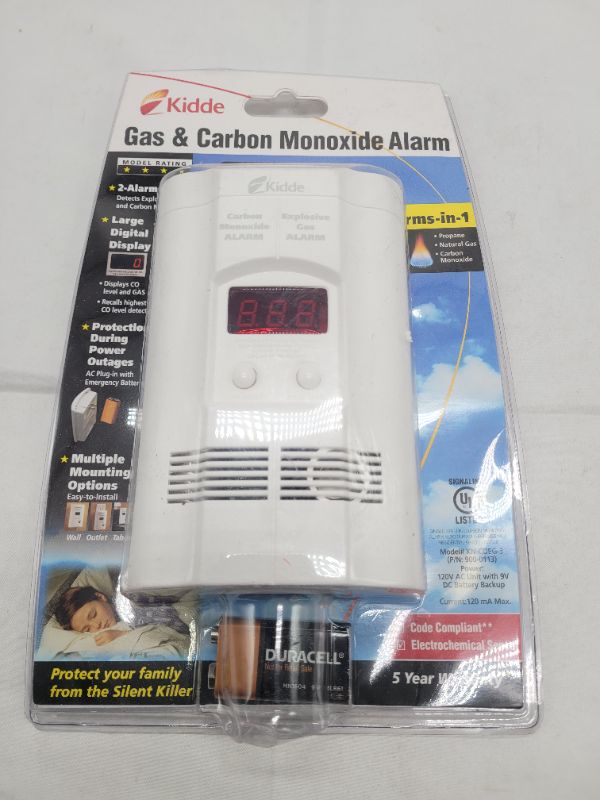 Photo 2 of Kidde Nighthawk Carbon Monoxide Detector & Propane, Natural, & Explosive Gas Detector, AC-Plug-In with Battery Backup, Digital Display , White Alarm