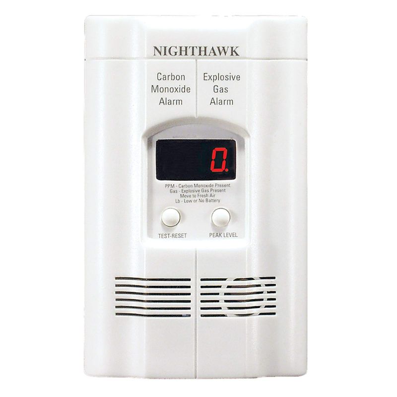Photo 1 of Kidde Nighthawk Carbon Monoxide Detector & Propane, Natural, & Explosive Gas Detector, AC-Plug-In with Battery Backup, Digital Display , White Alarm
