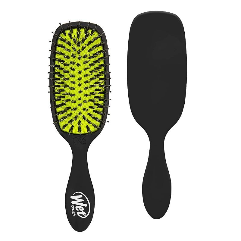Photo 1 of Wet Brush Shine Enhancer Hair Brush - Black - Exclusive Ultra-soft IntelliFlex Bristles - Natural Boar Bristles Leave Hair Shiny And Smooth For All Hair Types - For Women, Men, Wet And Dry Hair