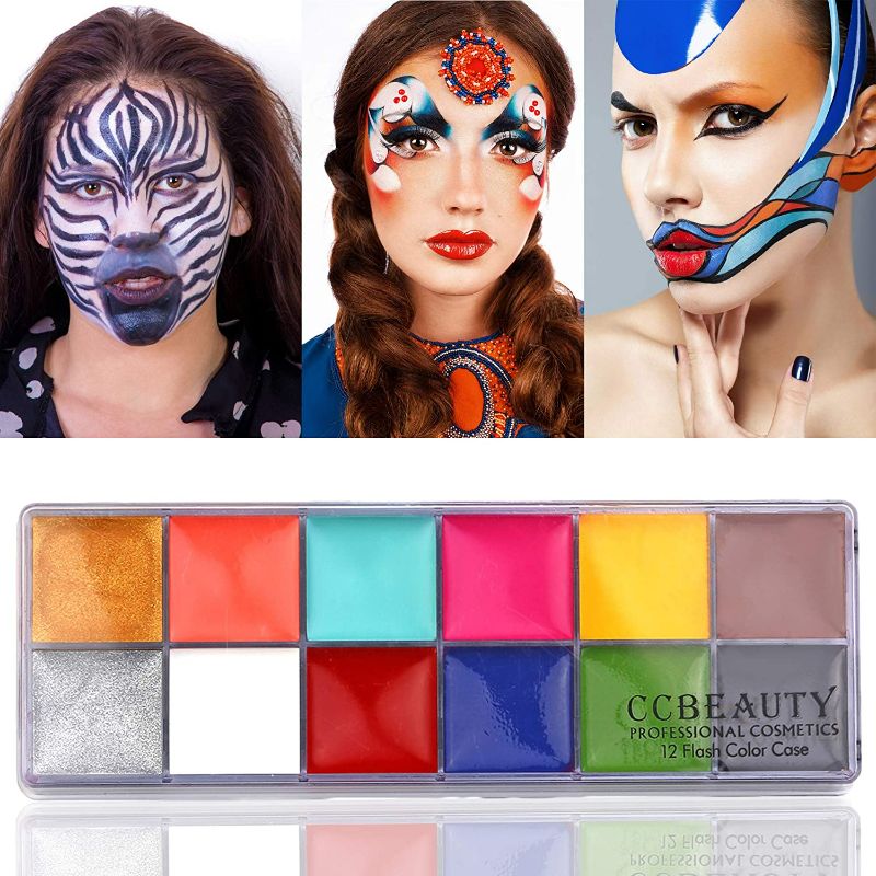 Photo 2 of CCbeauty Professional Face Paint Oil 24 Colors Body Art Party Fancy Make Up with 6 Wooden Brushes