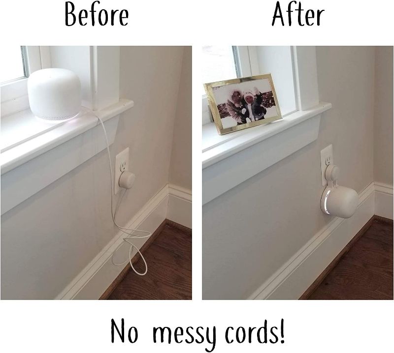 Photo 1 of Wall Mount for Google Nest WiFi Point, No Messy Wires|No Tools Required|Space Saving|Easily Be Moved Outlet Wall Mount Hanger for Google Nest WiFi Point (3 Pack)