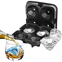 Photo 1 of (2 pack) SAWNZC Ice Cube Trays, Diamond Ice Cube Molds Reusable Silicone Flexible 4-Ice Trays Maker with Lid for Chilling Whiskey Cocktails, Easy Release Stackable Ice Trays with Covers(Update Version)