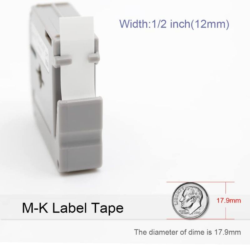 Photo 3 of Fimax Compatible Tape Replacement for Brother M-K231s Label Tape M231 MK-231 MK231 12mm 0.47'' White Tape Ptouch M Tape Work with Brother P Touch Label Maker PT-M95, PT-90, PT-70, PT-65, PT-85, 3-Pack