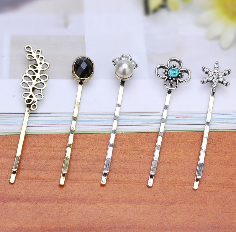 Photo 7 of (1 box- random) 10 Pcs Vintage Alloy Mixed Hair Bobby Pins for girls Hair Clips Barrettes for women NO REPEAT RANDOM PACKING