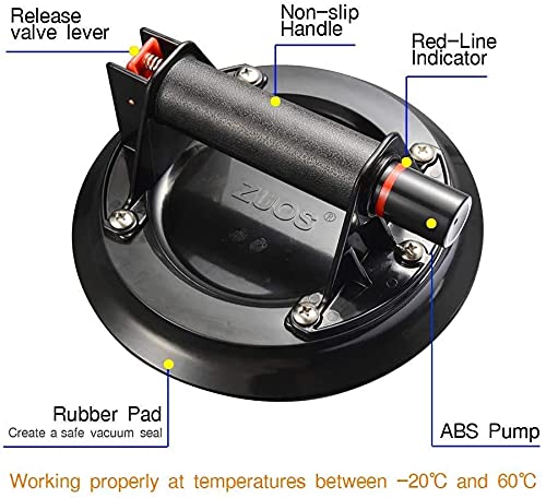 Photo 3 of ZUOS 8" Glass Suction Cup Heavy Duty Hand-held Glass Lifter